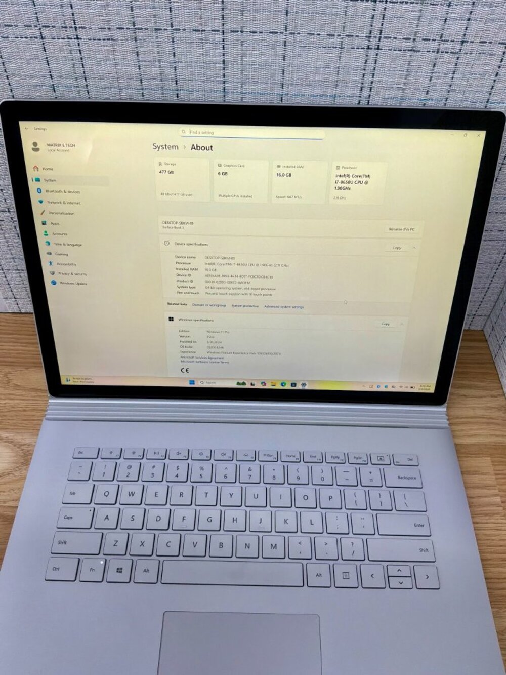 Microsoft Surface Book 2 Touchscreen Laptop i7 16GB RAM 512GB SSD GTX Graphics